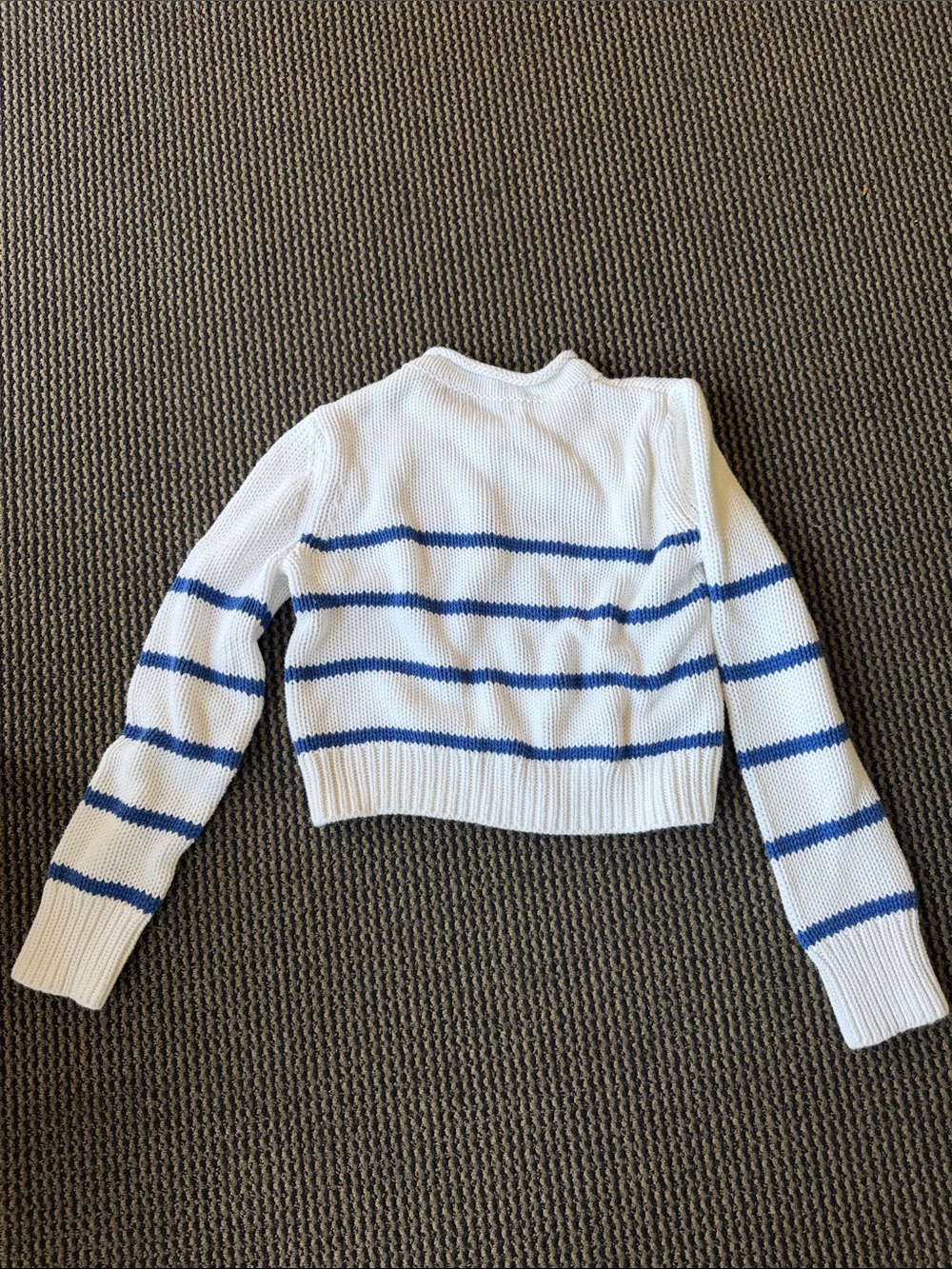 La Ligne mini Marin White & Blue Striped Cotton Crewneck Sweater - Picture 2 of 3